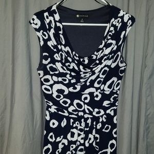 Valerie Bertinelli Navy & White Print Dress